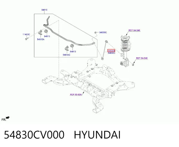 Стойка переднего стабилизатора левая 54830CV000 Hyundai/Kia