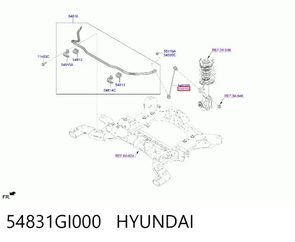 Стойка переднего стабилизатора правая 54831GI000 Hyundai/Kia