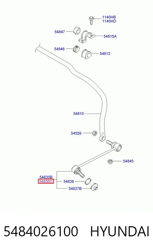 Стойка переднего стабилизатора правая 5484026100 Hyundai/Kia