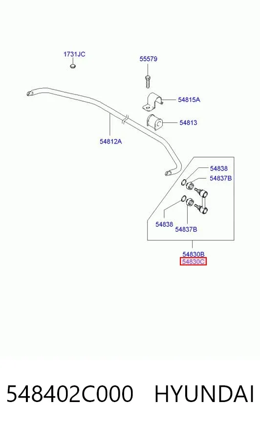 Стойка переднего стабилизатора правая 548402C000 Hyundai/Kia