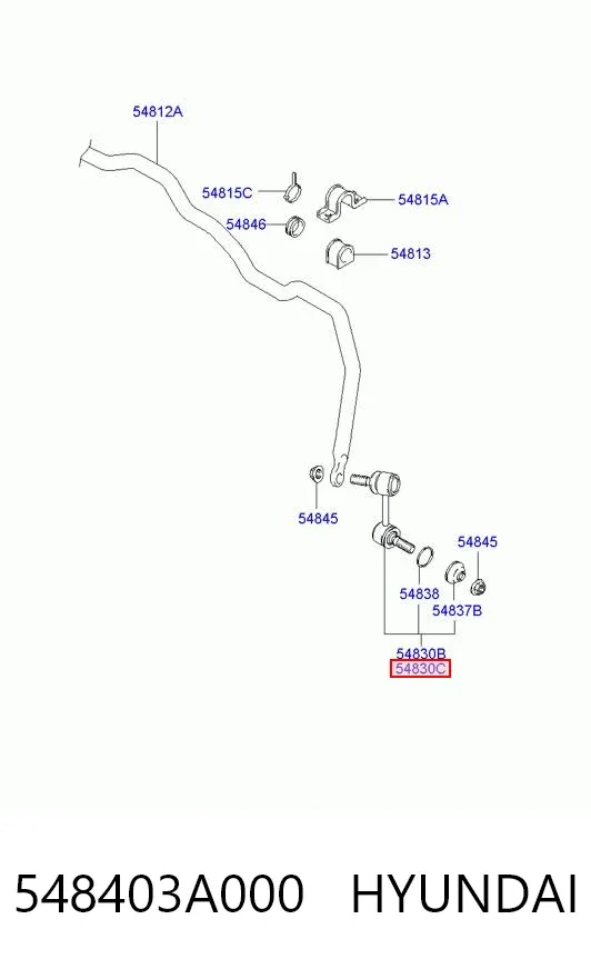 Стойка переднего стабилизатора правая 548403A000 Hyundai/Kia