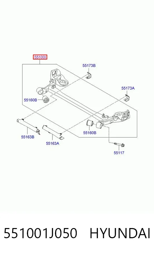 Подрамник задний 551001J050 Hyundai/Kia