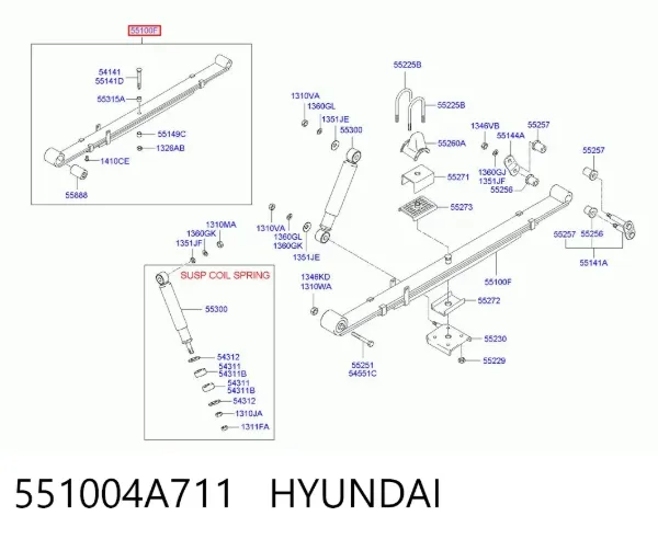 Рессора задняя 551004A711 Hyundai/Kia