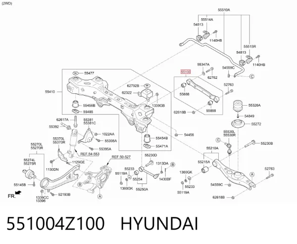 Рычаг задней подвески верхний 551004Z100 Hyundai/Kia