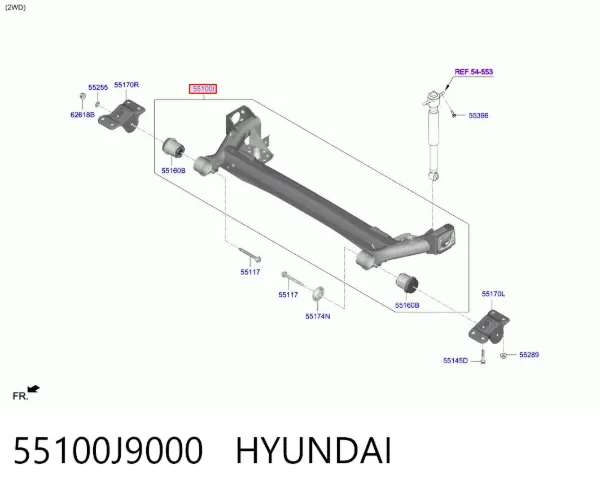 Подрамник задний 55100J9000 Hyundai/Kia