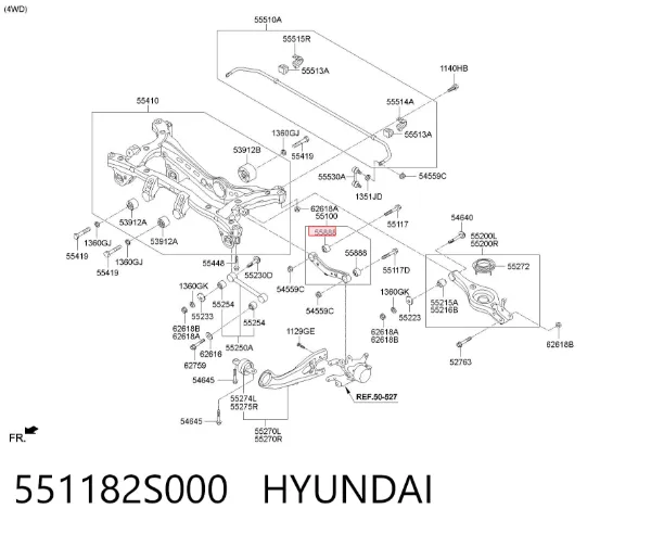 Сайлентблок заднего поперечного рычага 551182S000 Hyundai/Kia