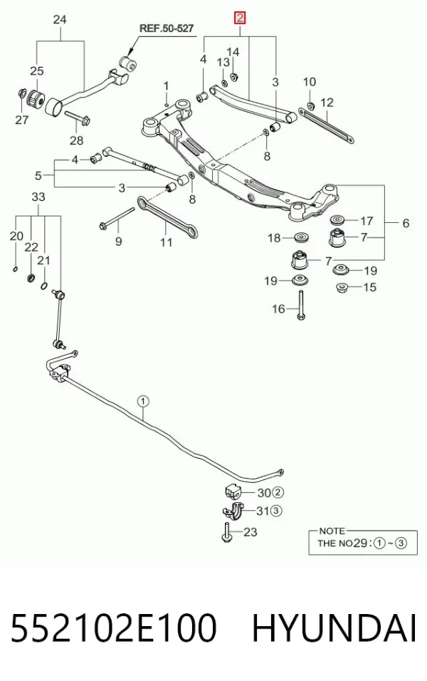 Поперечный рычаг задней подвески 552102E100 Hyundai/Kia