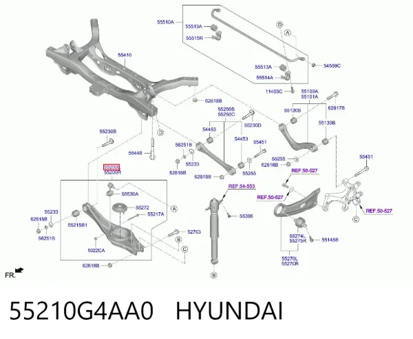 Рычаг задней подвески нижний левый 55210G4AA0 Hyundai/Kia