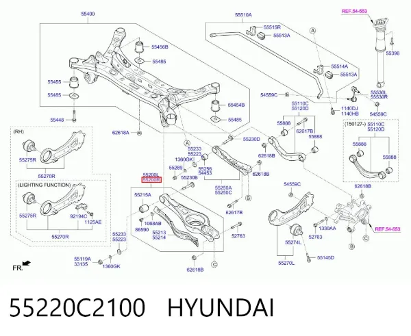 Рычаг задней подвески нижний правый 55220C2100 Hyundai/Kia