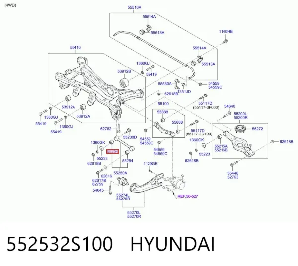 Сайлентблок тяги поперечной (задней подвески) 552532S100 Hyundai/Kia
