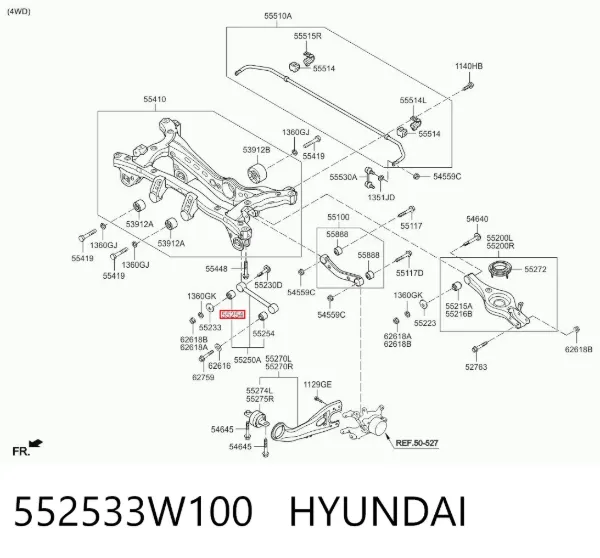 Сайлентблок тяги поперечной (задней подвески) 552533W100 Hyundai/Kia