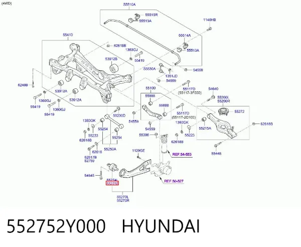 Сайлентблок заднего продольного нижнего рычага 552752Y000 Hyundai/Kia