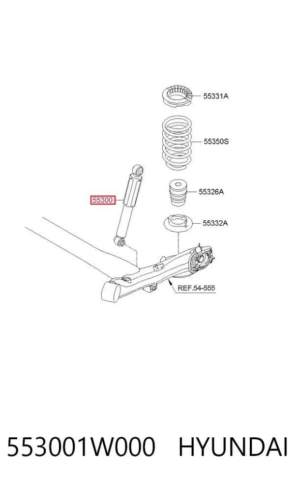 Амортизатор задний 553001W000 Hyundai/Kia