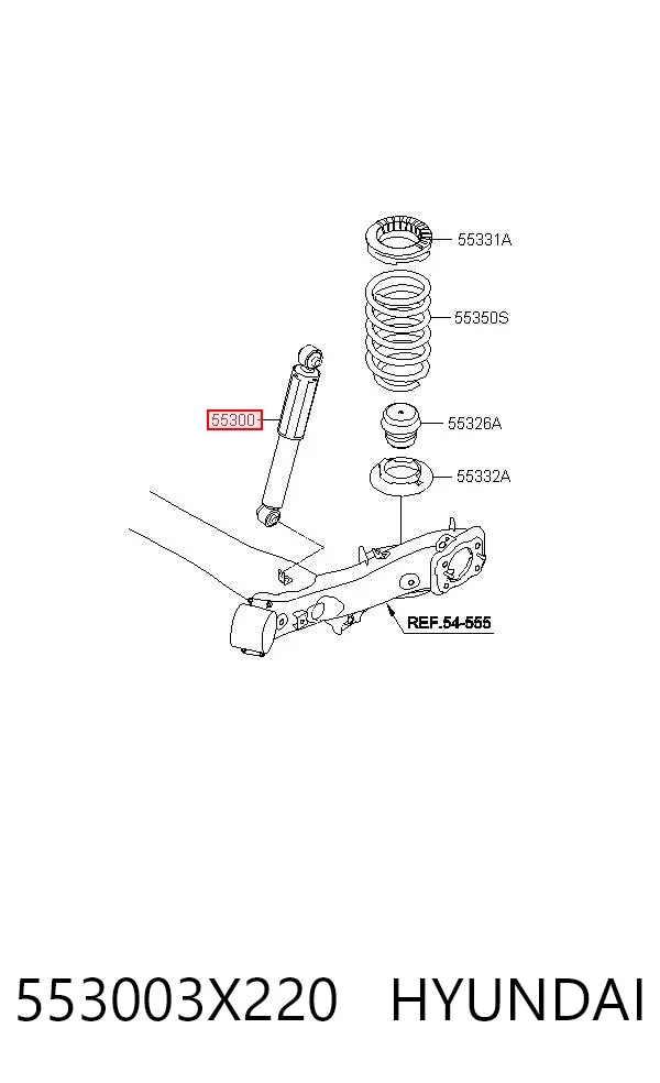 Амортизатор задний 553003X220 Hyundai/Kia