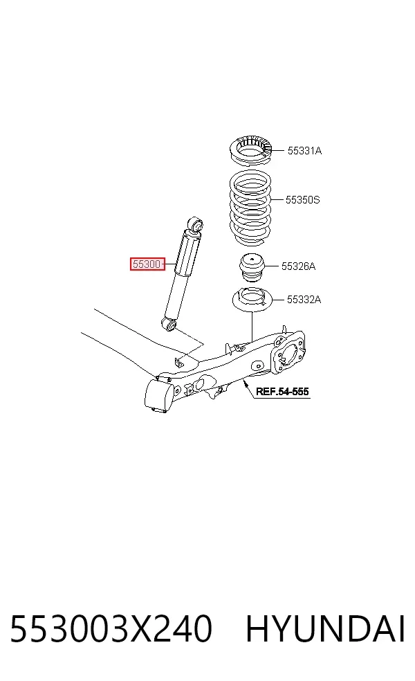 Амортизатор задний 553003X240 Hyundai/Kia