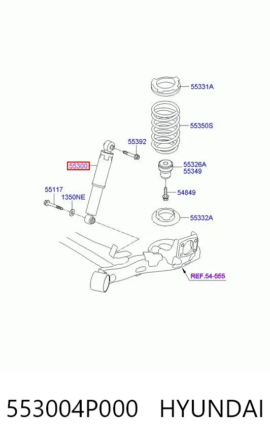 Амортизатор задний 553004P000 Hyundai/Kia