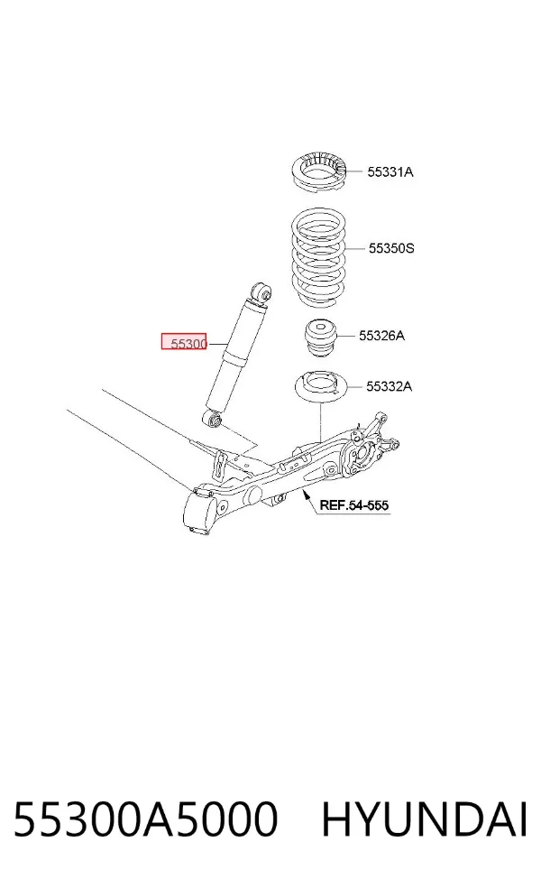 Амортизатор задний 55300A5000 Hyundai/Kia