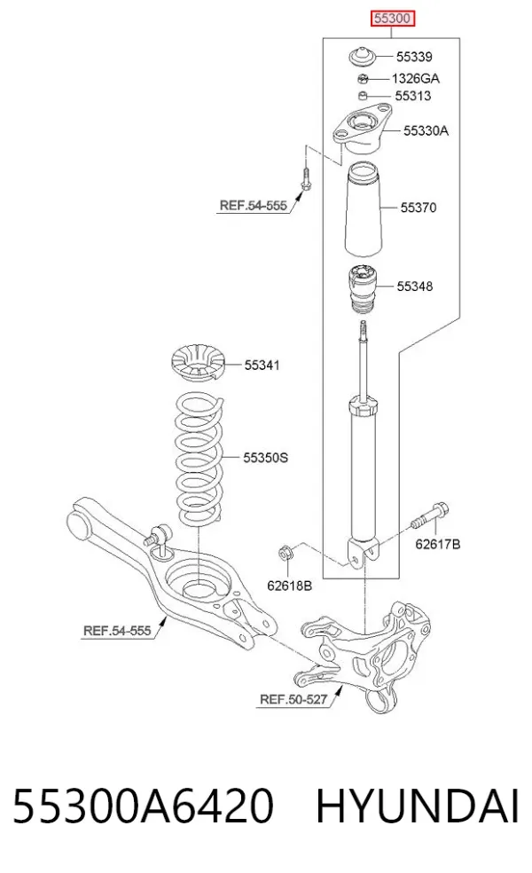 Амортизатор задний 55300A6420 Hyundai/Kia