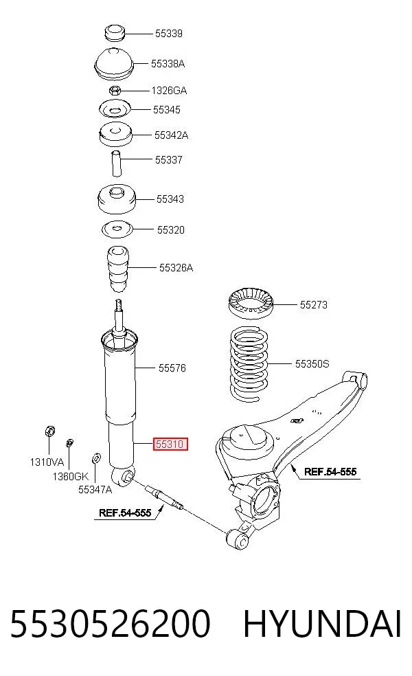 Амортизатор задний 5530526200 Hyundai/Kia