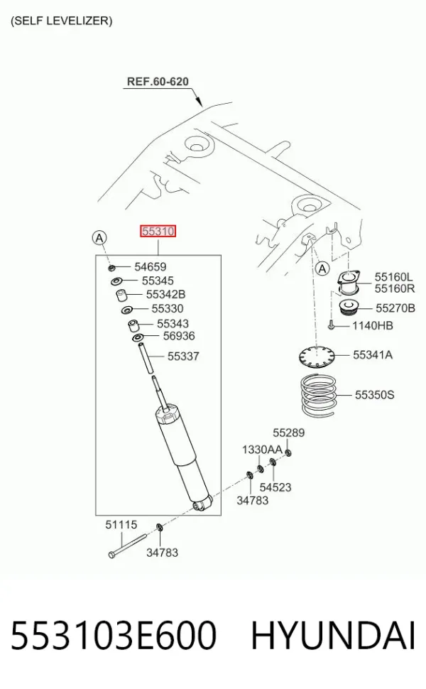 Амортизатор задний 553103E600 Hyundai/Kia