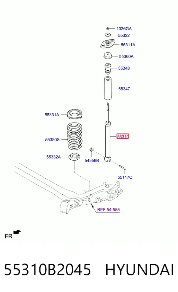 Амортизатор задний 55310B2045 Hyundai/Kia