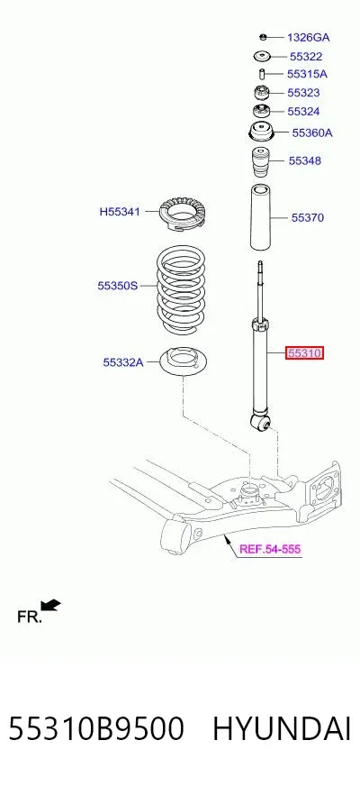 Амортизатор задний 55310B9500 Hyundai/Kia