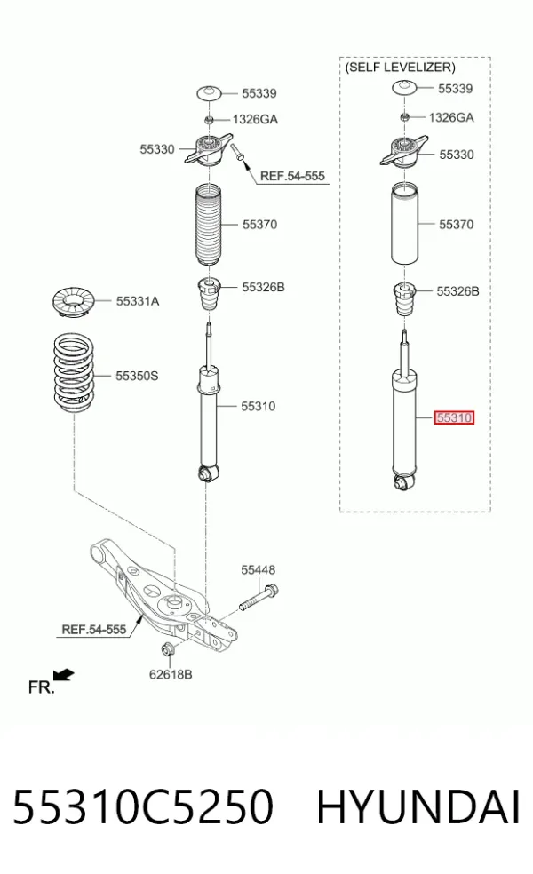 Амортизатор задний 55310C5250 Hyundai/Kia