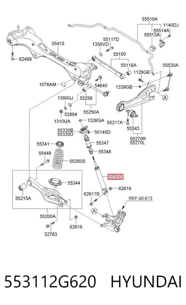 Амортизатор задний 553112G620 Hyundai/Kia
