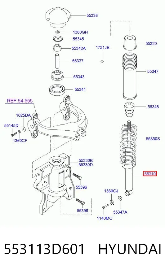 Амортизатор задний 553113D601 Hyundai/Kia