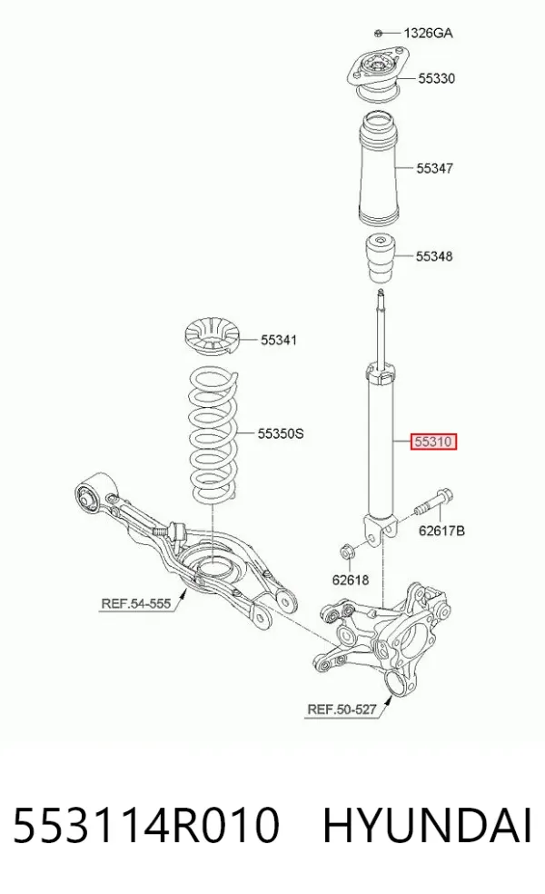 Амортизатор задний 553114R010 Hyundai/Kia