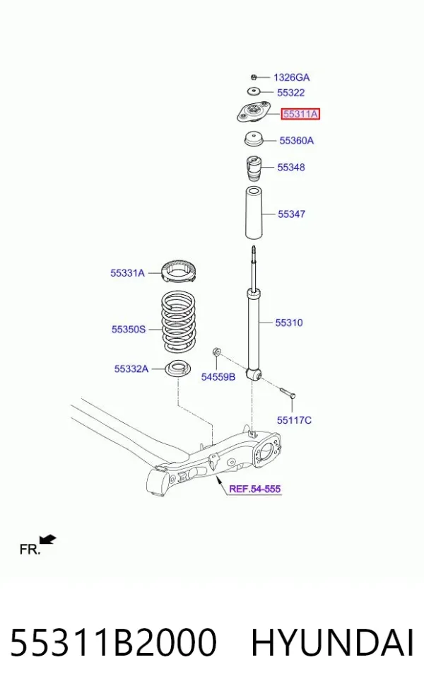 Опора амортизатора заднего 55311B2000 Hyundai/Kia