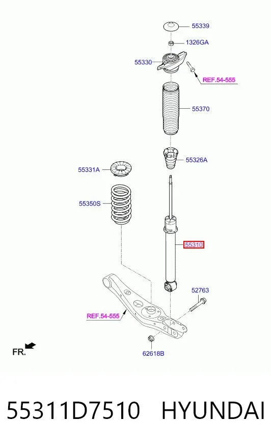 Амортизатор задний 55311D7510 Hyundai/Kia