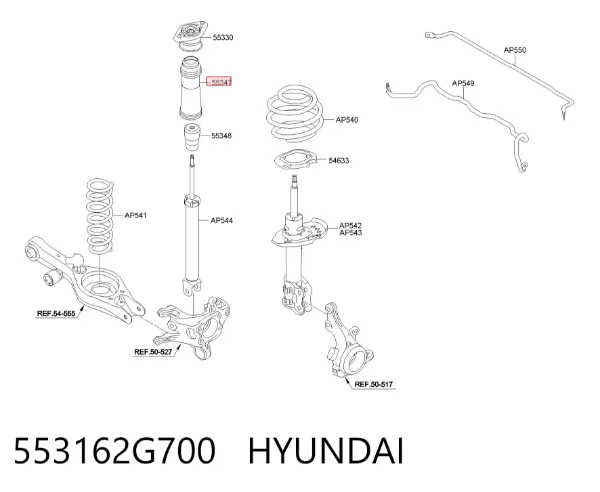 Пыльник заднего амортизатора 553162G700 Hyundai/Kia