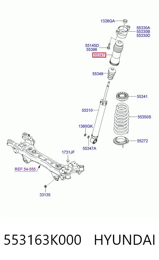 Пыльник заднего амортизатора 553163K000 Hyundai/Kia