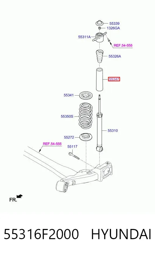 Пыльник заднего амортизатора 55316F2000 Hyundai/Kia