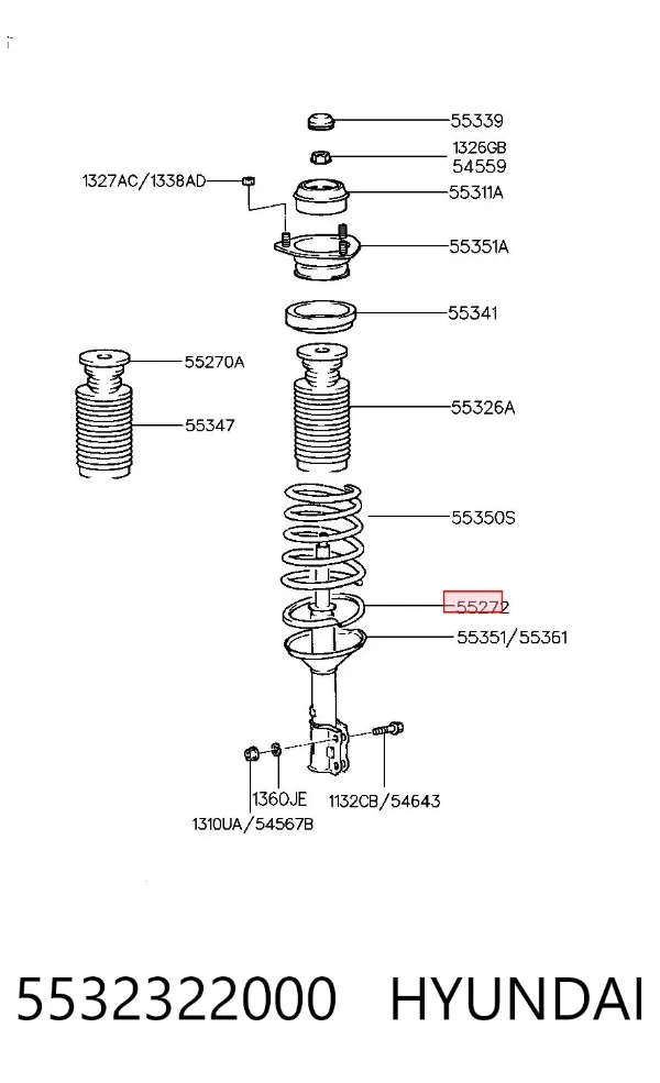 Проставка задней нижней пружины 5532322000 Hyundai/Kia