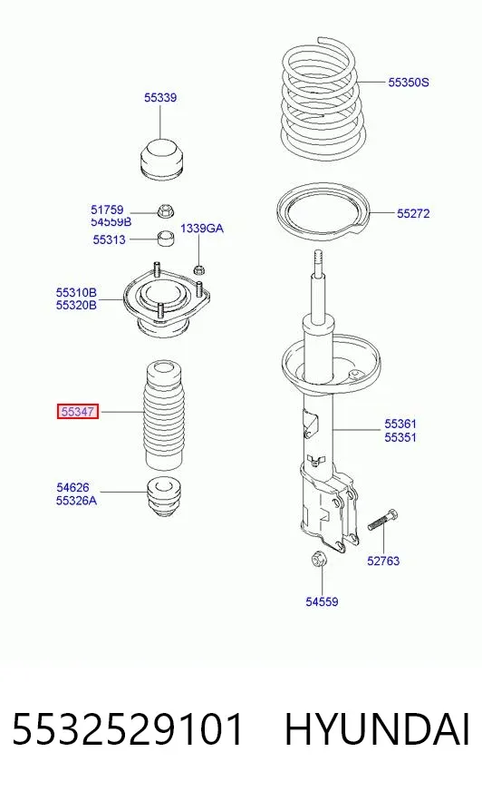 Пыльник заднего амортизатора 5532529101 Hyundai/Kia