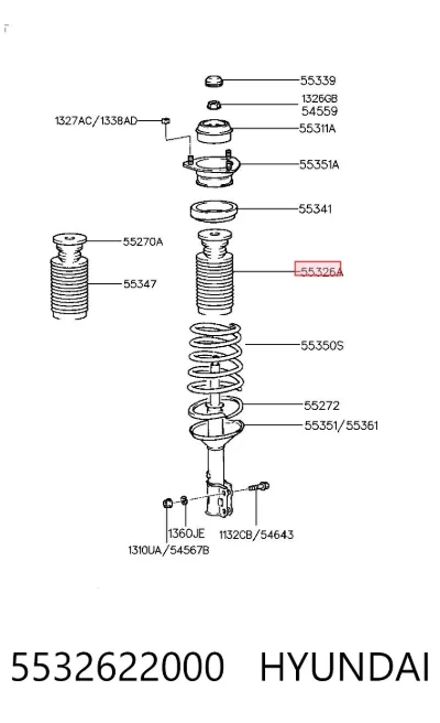 Пыльник амортизатора заднего HYUNDAI 5532622000
