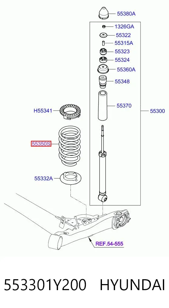 Задняя пружина 553301Y200 Hyundai/Kia