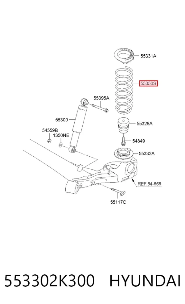 Задняя пружина 553302K300 Hyundai/Kia