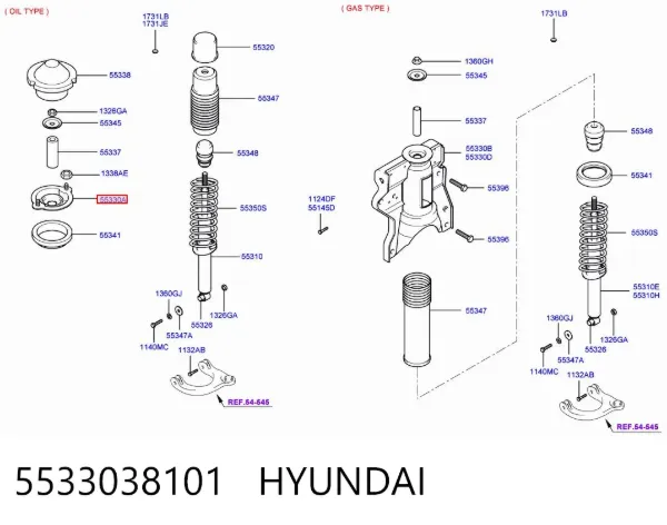 Опора амортизатора заднего 5533038101 Hyundai/Kia