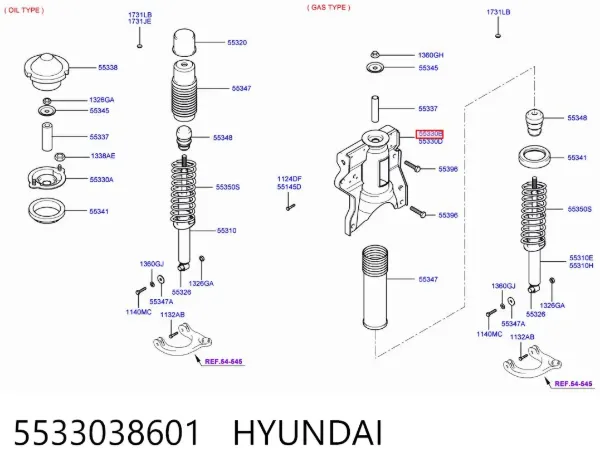 Опора амортизатора заднего левого 5533038601 Hyundai/Kia