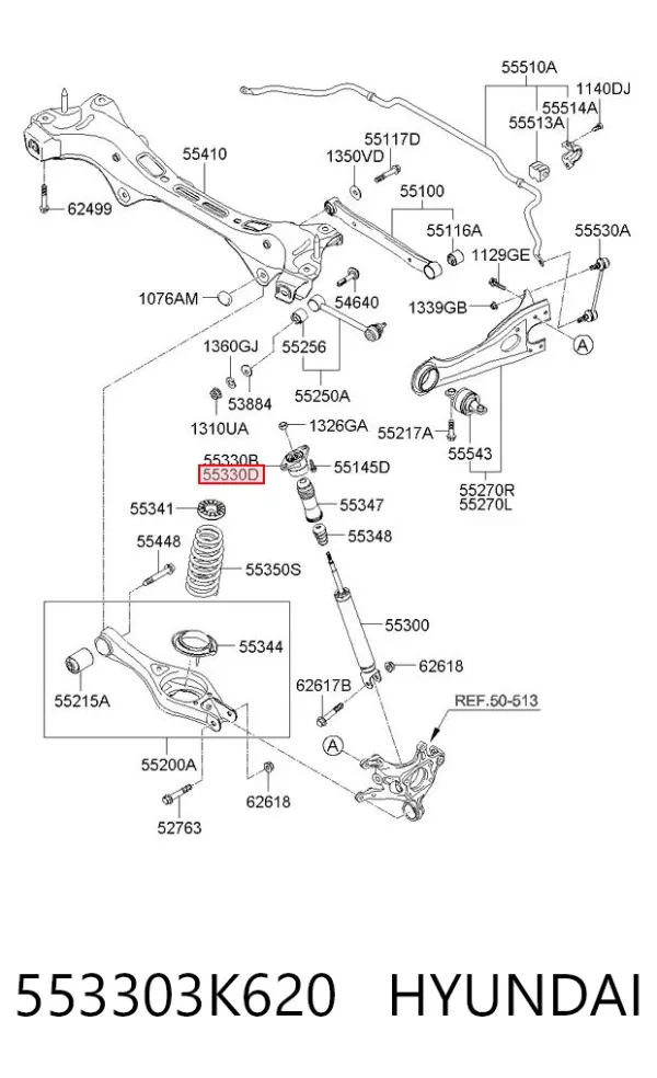Опора амортизатора заднего правого 553303K620 Hyundai/Kia