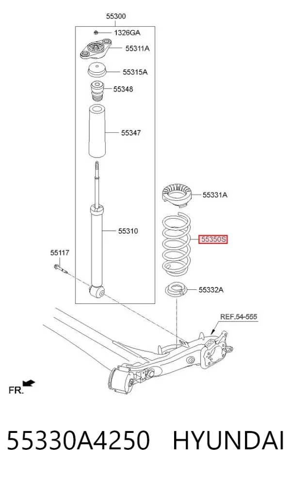 Задняя пружина 55330A4250 Hyundai/Kia
