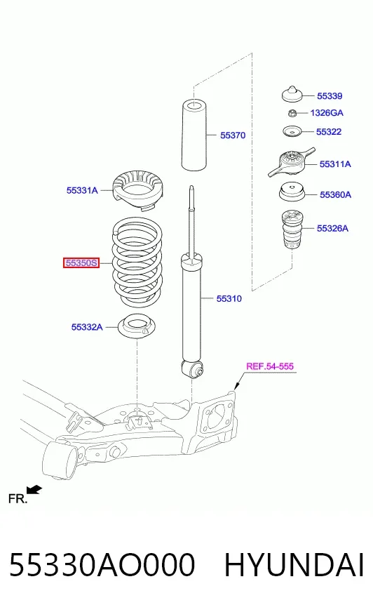 Задняя пружина 55330AO000 Hyundai/Kia