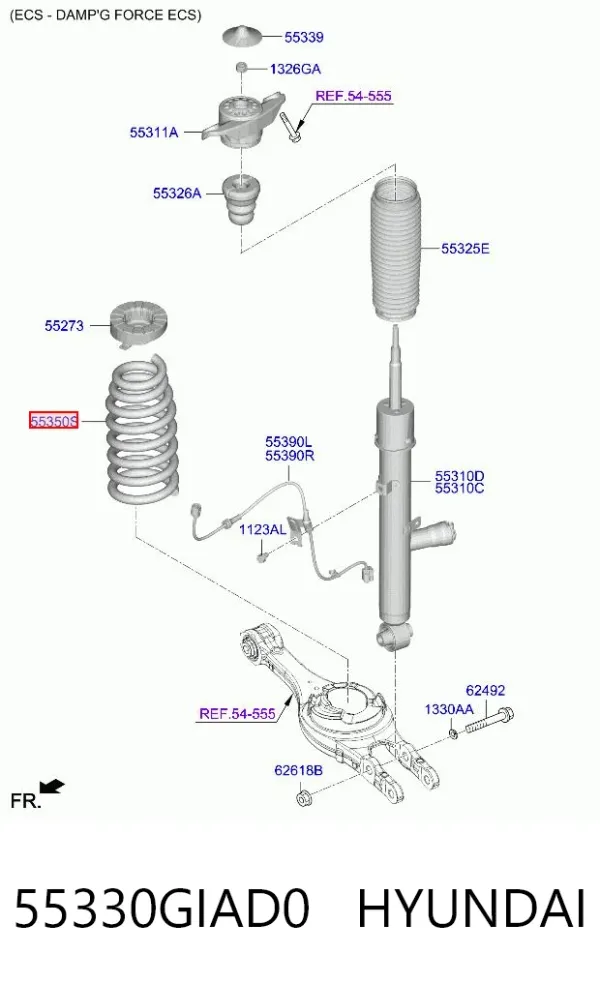 Задняя пружина 55330GIAD0 Hyundai/Kia