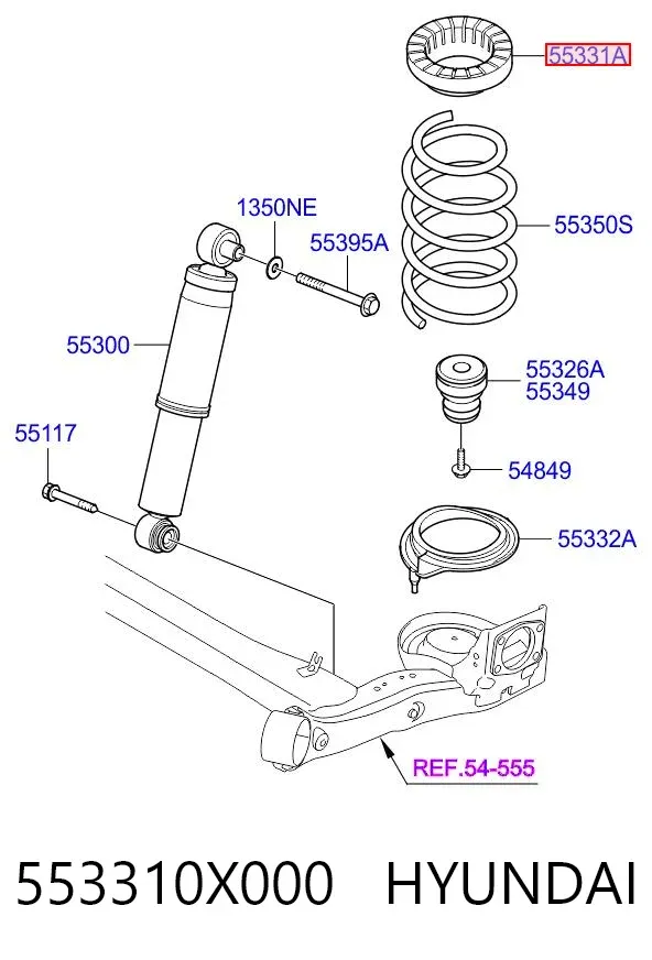 Проставка задней пружины 553310X000 Hyundai/Kia