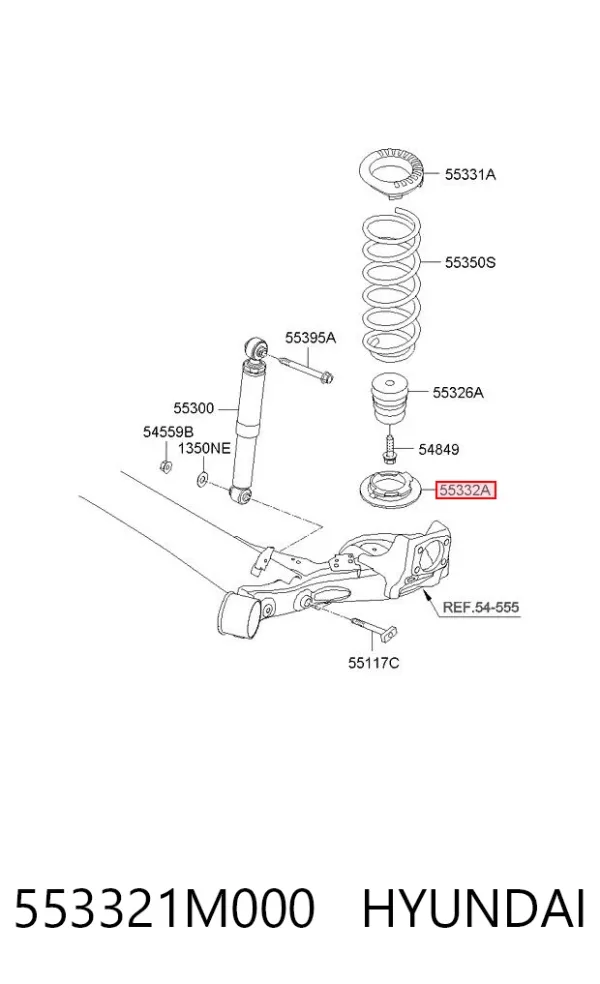 Проставка задней нижней пружины 553321M000 Hyundai/Kia