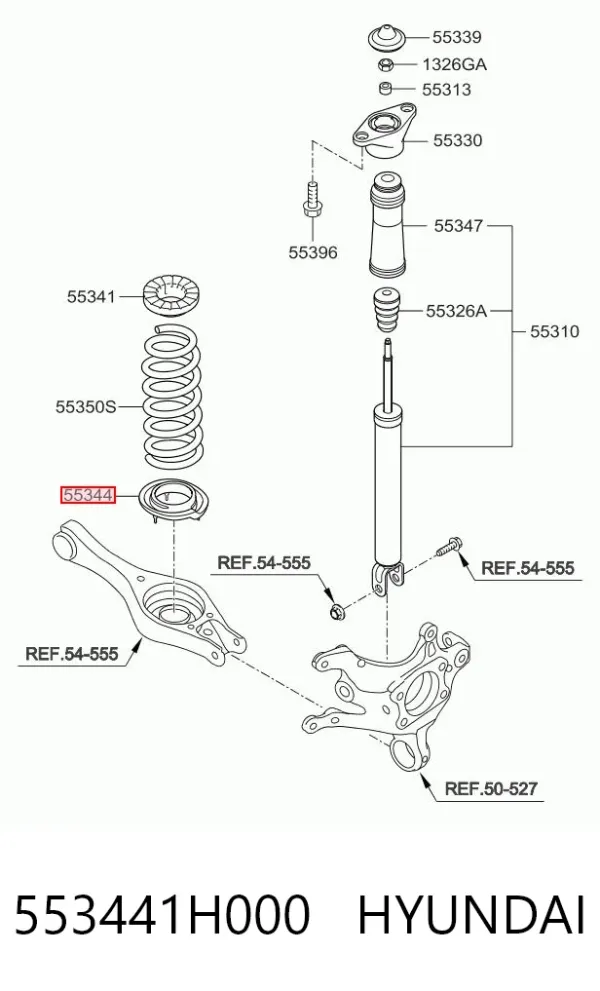 Проставка задней нижней пружины 553441H000 Hyundai/Kia