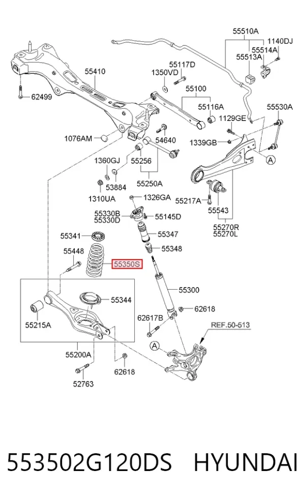 Задняя пружина 553502G120DS Hyundai/Kia